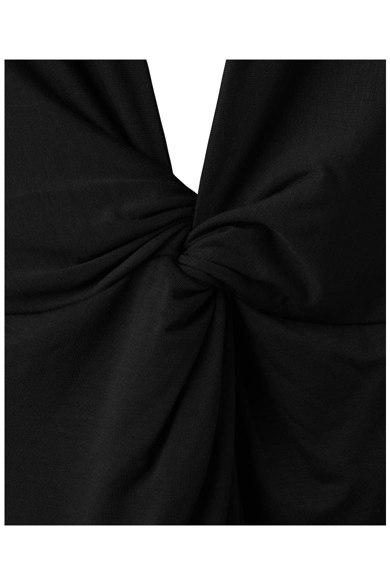 Draped Halter Dress, Alternate, color, BLACK