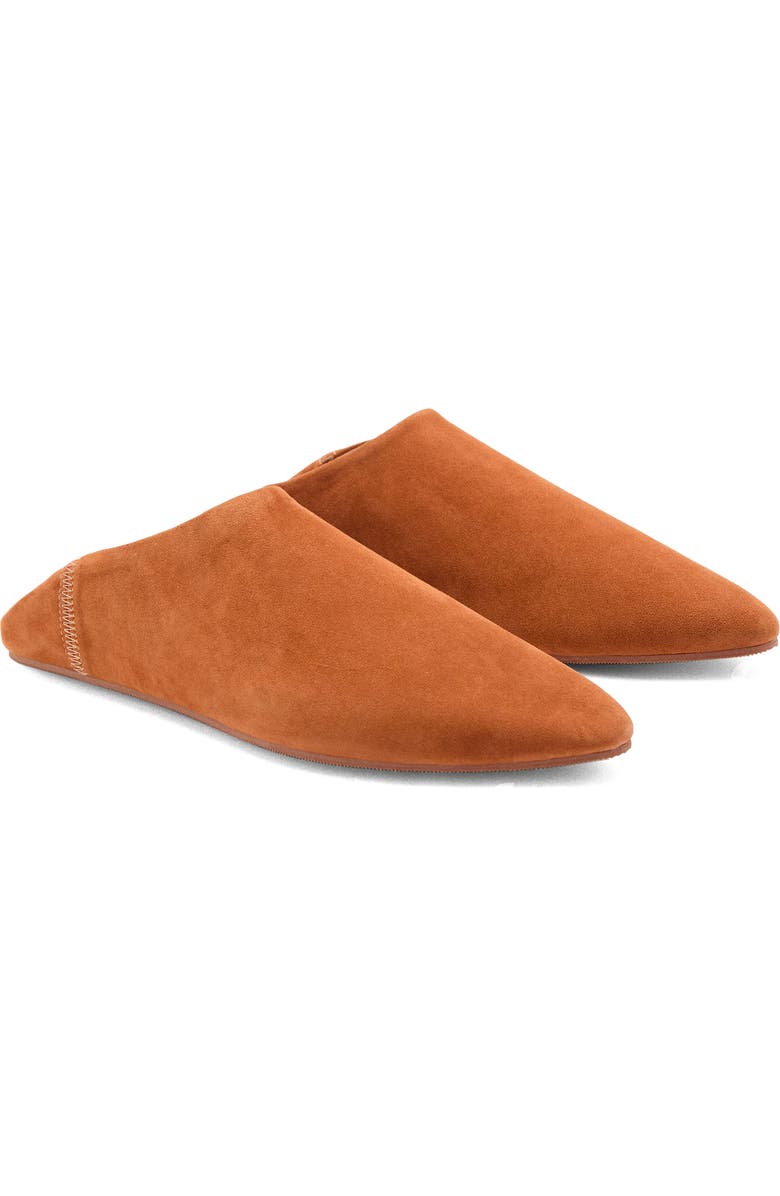 MANGO Leather Collapsible Heel Shoe, Main, color, Orange