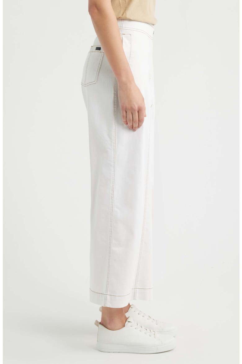 Fine Lines Crop Wide Leg Pull-On Pants, Alternate, color, WHITE