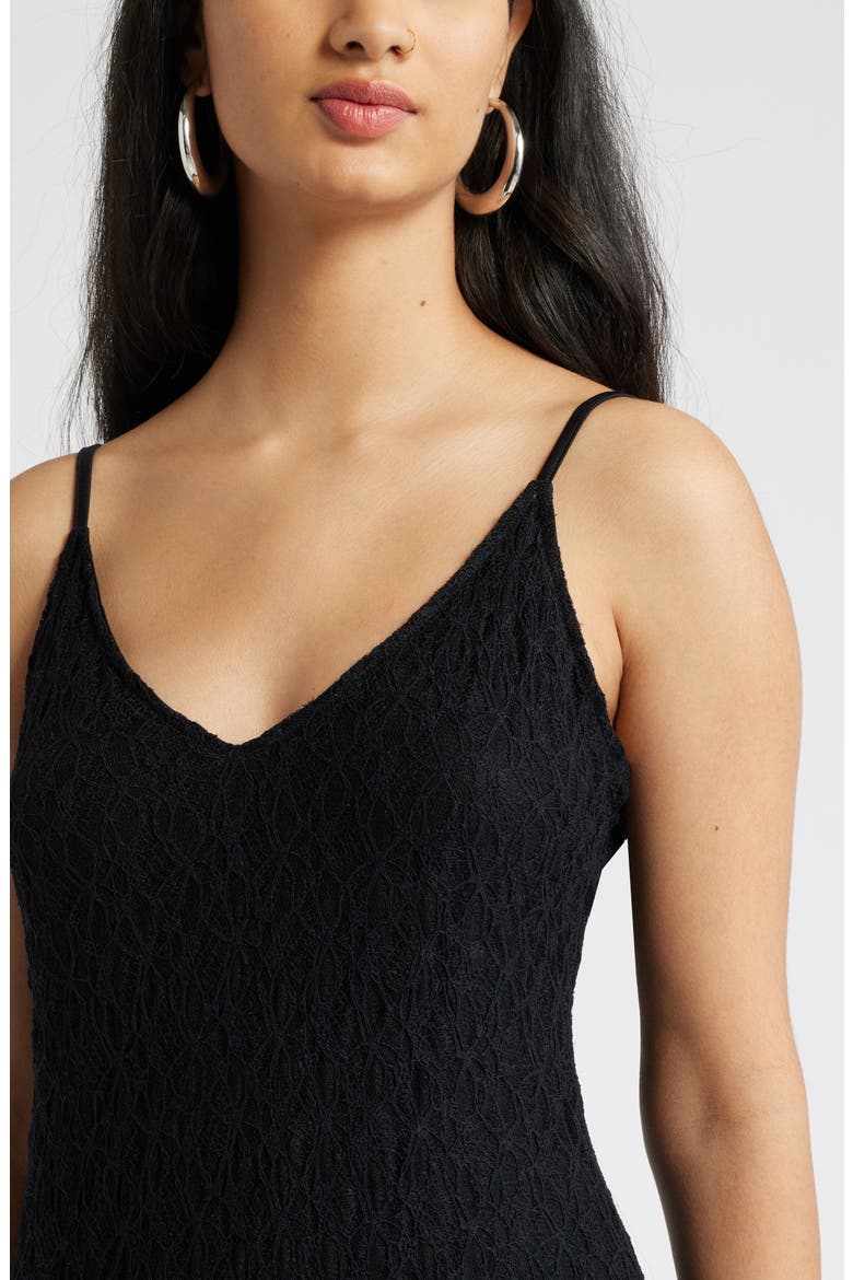 Lace Midi Dress, Alternate, color, BLACK
