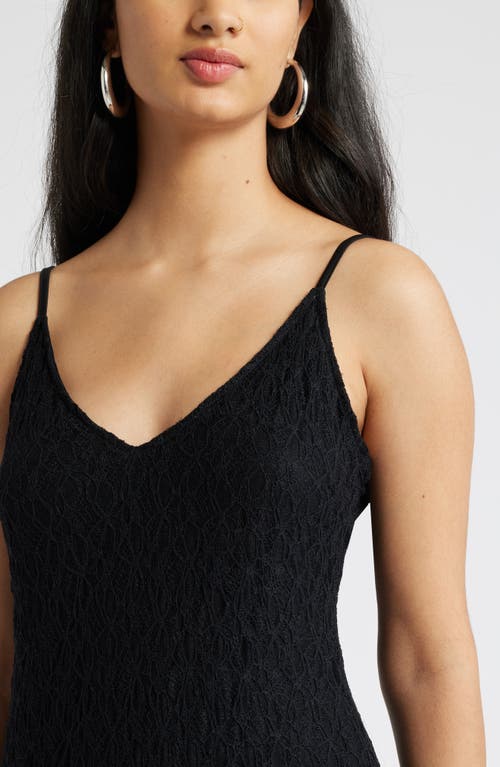 Open Edit Lace Midi Dress In Black