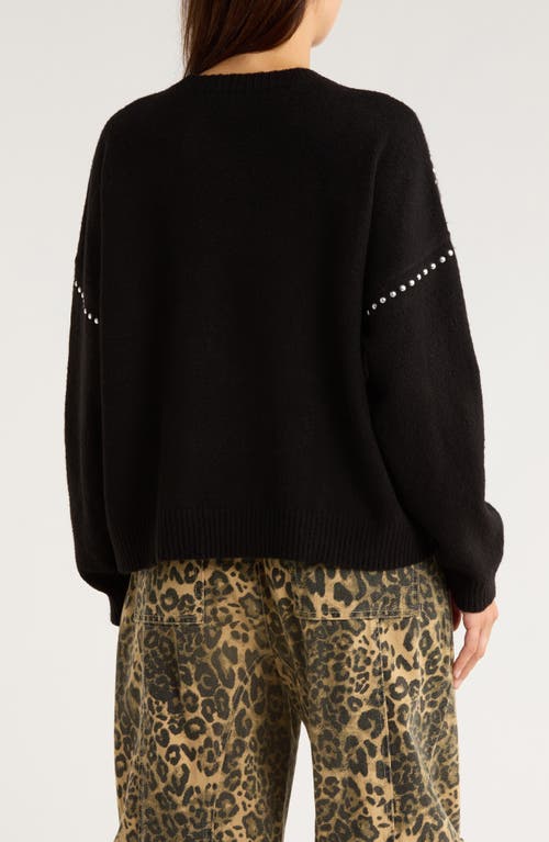 Vigoss Studded Shoulder Sweater In Black
