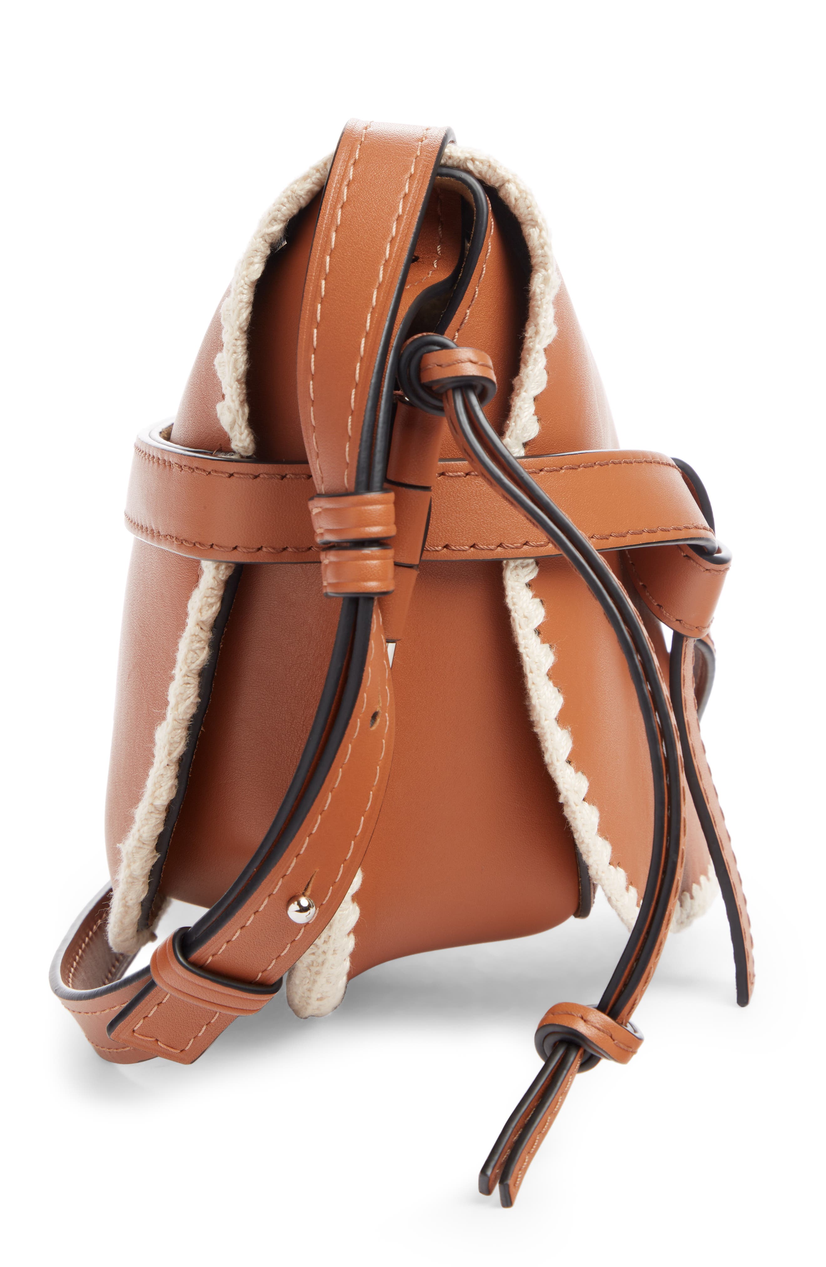 Loewe Small Gate Crochet Leather Crossbody Bag, Alternate, color, 