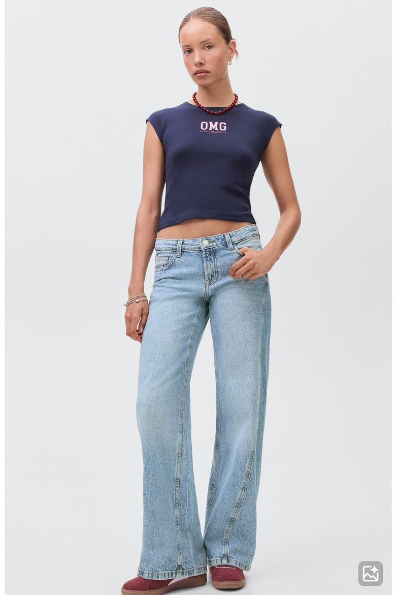 Low Rise Wide Leg Jeans, Alternate, color, LIGHT BLUE