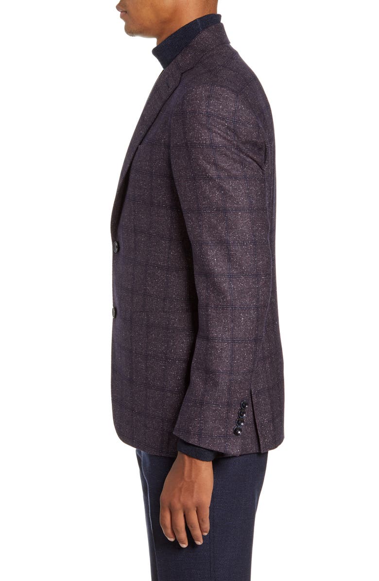 Nordstrom Signature Trim Fit Windowpane Wool Sport Coat, Alternate, color,