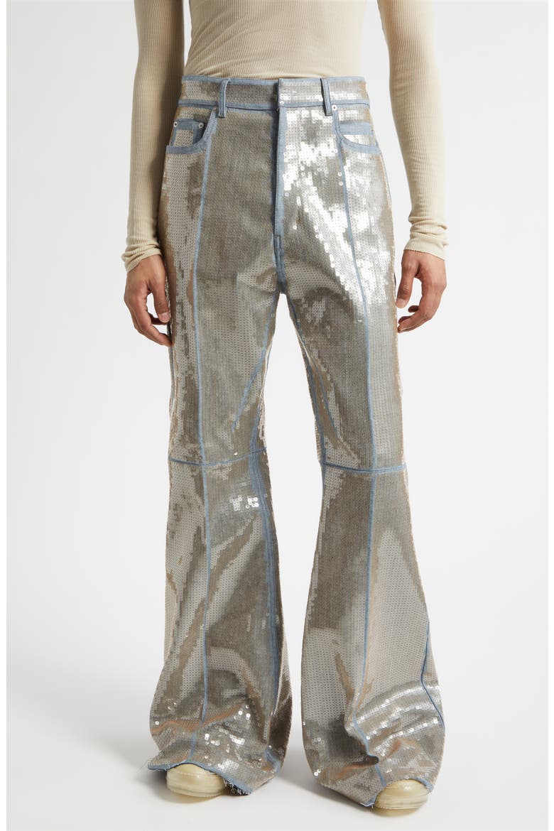 Temple Bolan Sequin Bootcut Jeans, Main, color, BLUE/ SAND