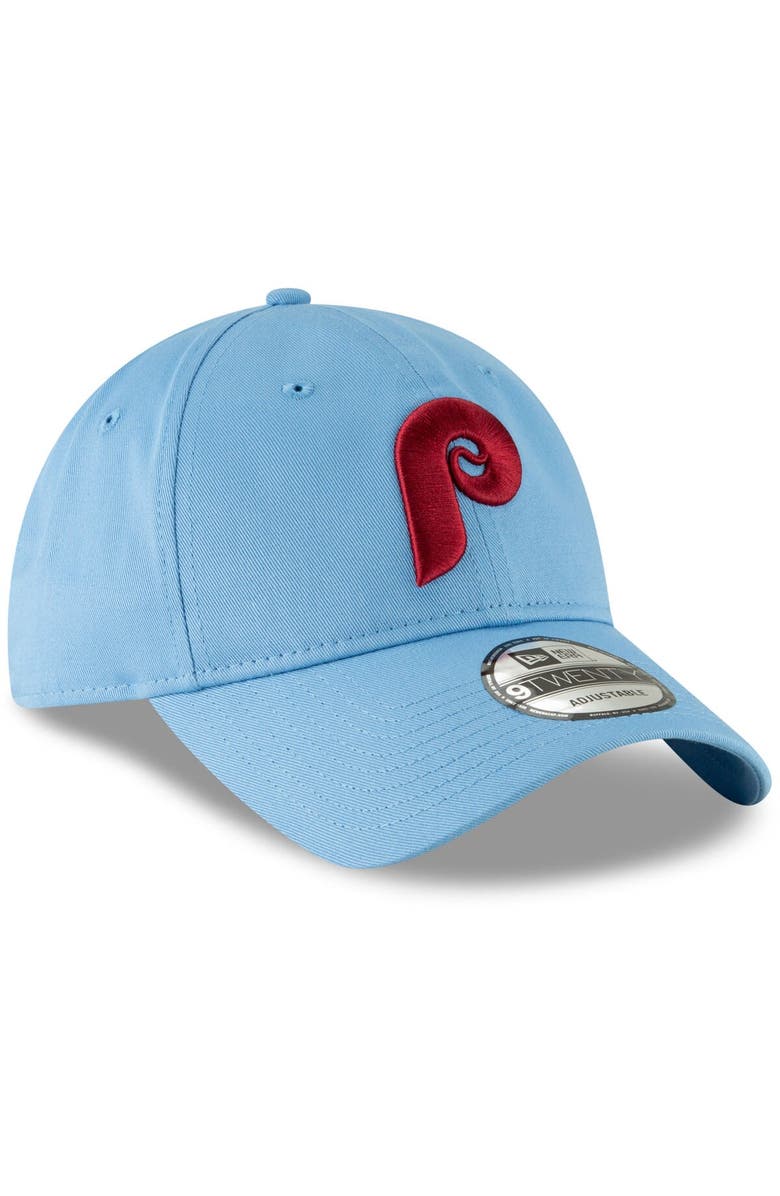 New Era Men's New Era Light Blue Philadelphia Phillies Throwback Fashion Core Classic 9TWENTY Adjustable Hat, Alternate, color,