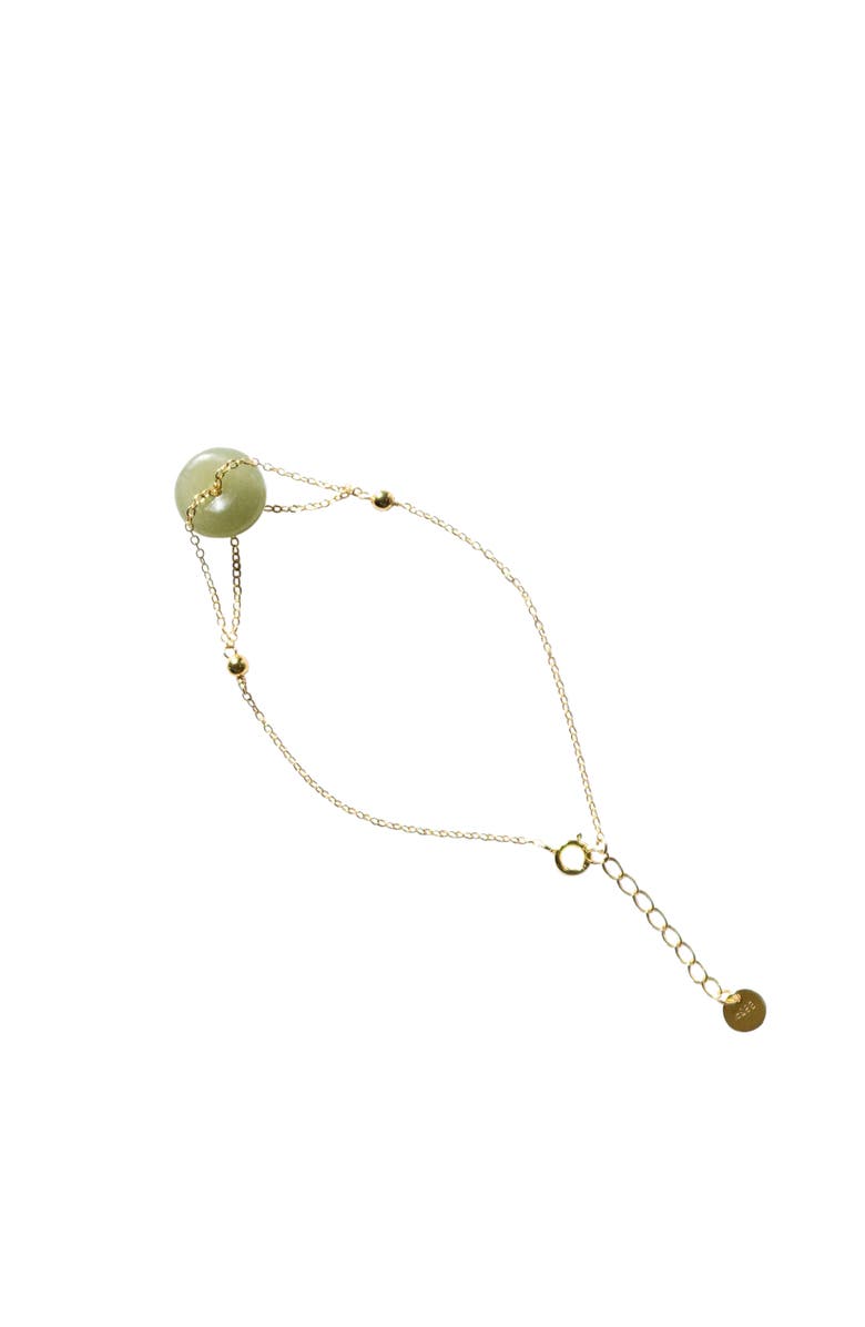 seree Coin Green jade gold bracelet, Main, color, Light Green
