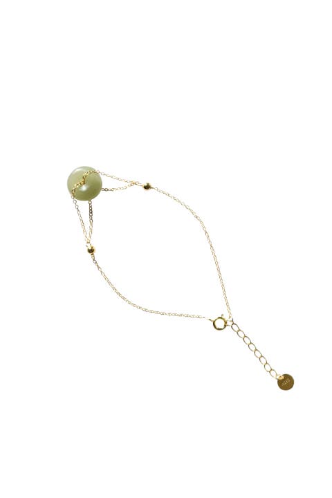 Coin Green jade gold bracelet