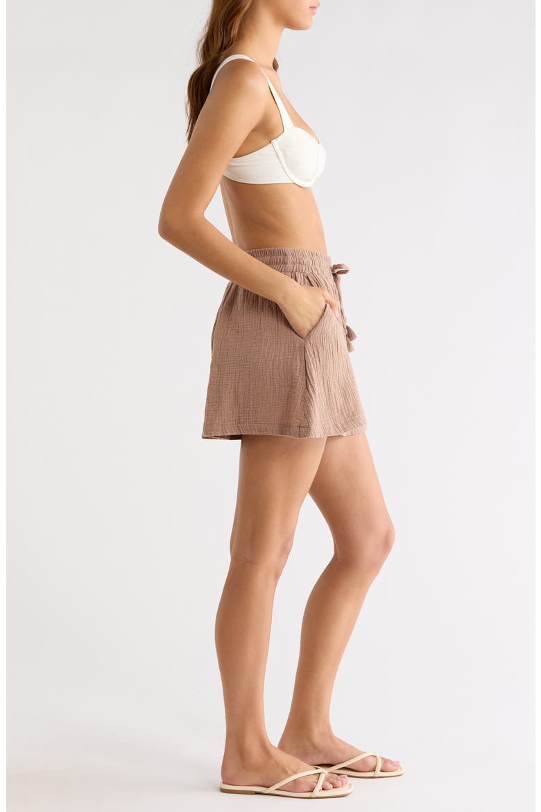Flowy Cotton Cover-Up Skort, Alternate, color, TAUPE
