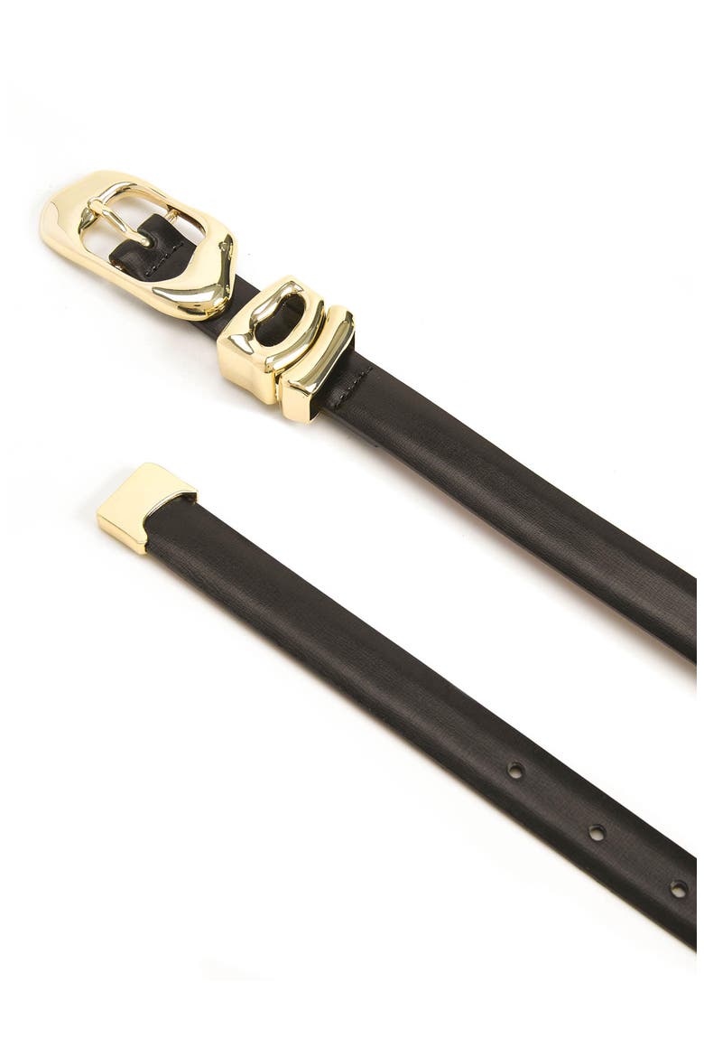 Molten Leather Belt, Alternate, color, BLACK