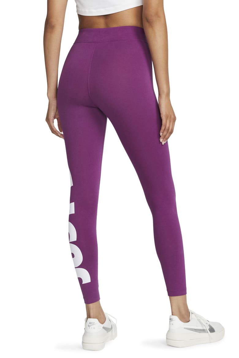 Sportswear Essential High-Waisted Leggings, Alternate, color, VIOTECH/ WHITE