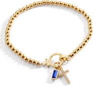 Mint & Lily Cross Charm Birthstone Bracelet