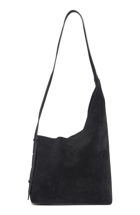 Asymmetric Faux Suede Hobo Bag