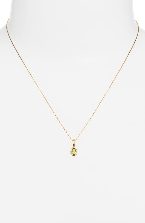 Set & Stones Teardrop Birthstone Pendant Necklace In Gold/august