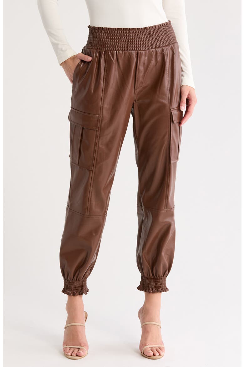 Jenning Lite Faux Leather Cargo Pants, Main, color, ESPRESSO