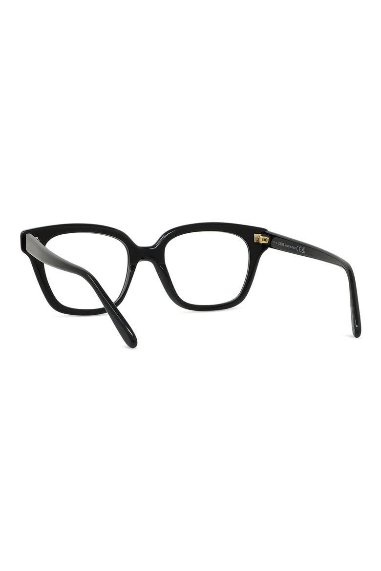 Slim 51mm Geometric Optical Glasses, Alternate, color, SHINY BLACK