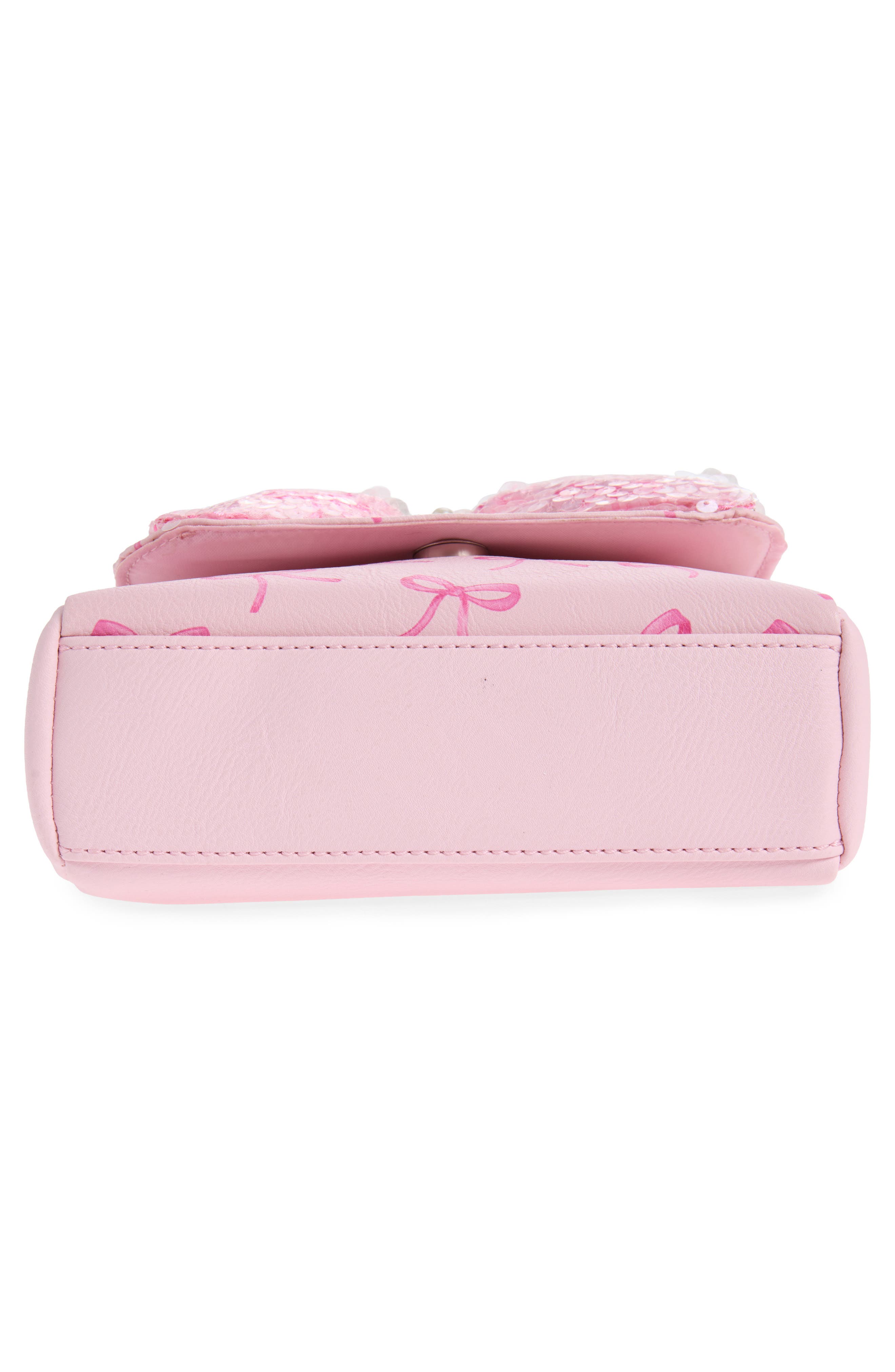 OMG Accessories Beaded Top Handle Bow Satchel, Alternate, color, Lollipop