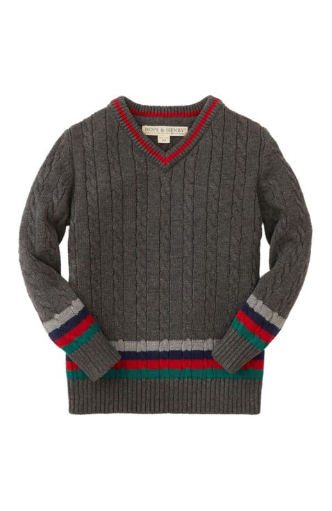 Baby Boys' V-Neck Cable Sweater, Infant