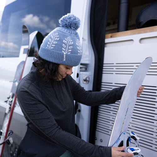 Turtle Fur Freya Pom Beanie In Blue