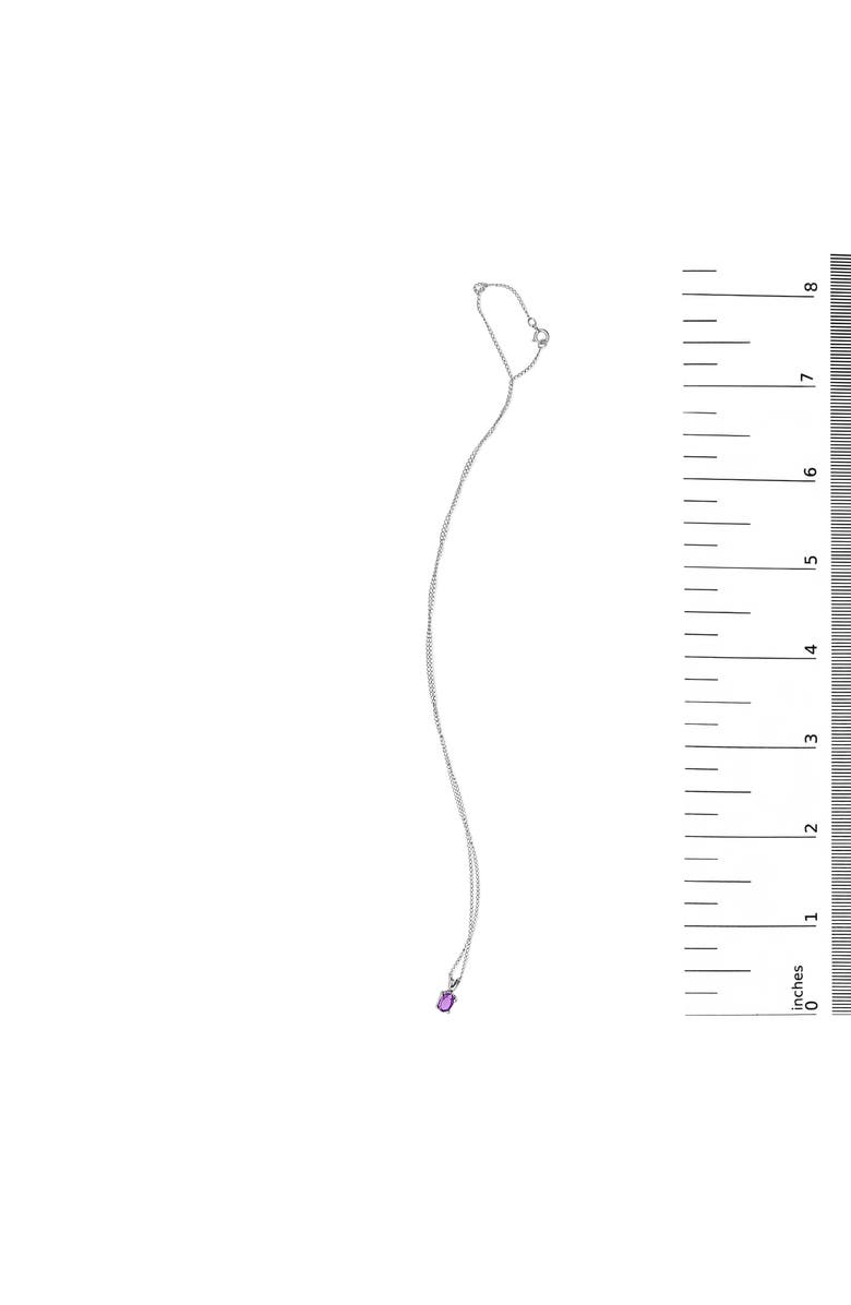 Haus of Brilliance 14K Gold 6x4MM Oval Shaped Gemstone Solitaire Pendant Necklace, Alternate, color, Purple Amethyst | White