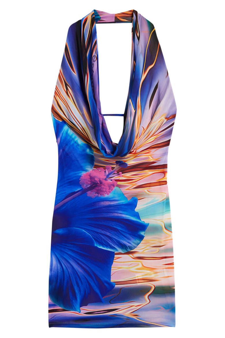 Halter Minidress, Alternate, color, BLUE