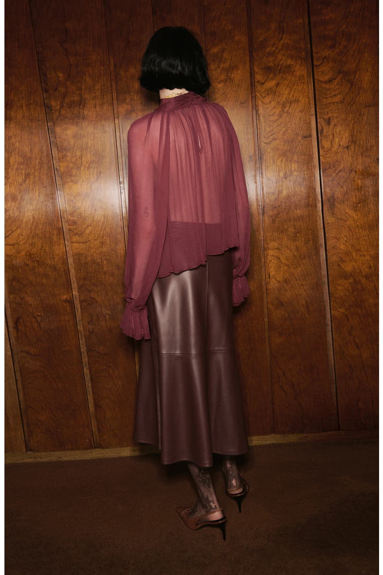 Semisheer Top, Alternate, color, BURGUNDY