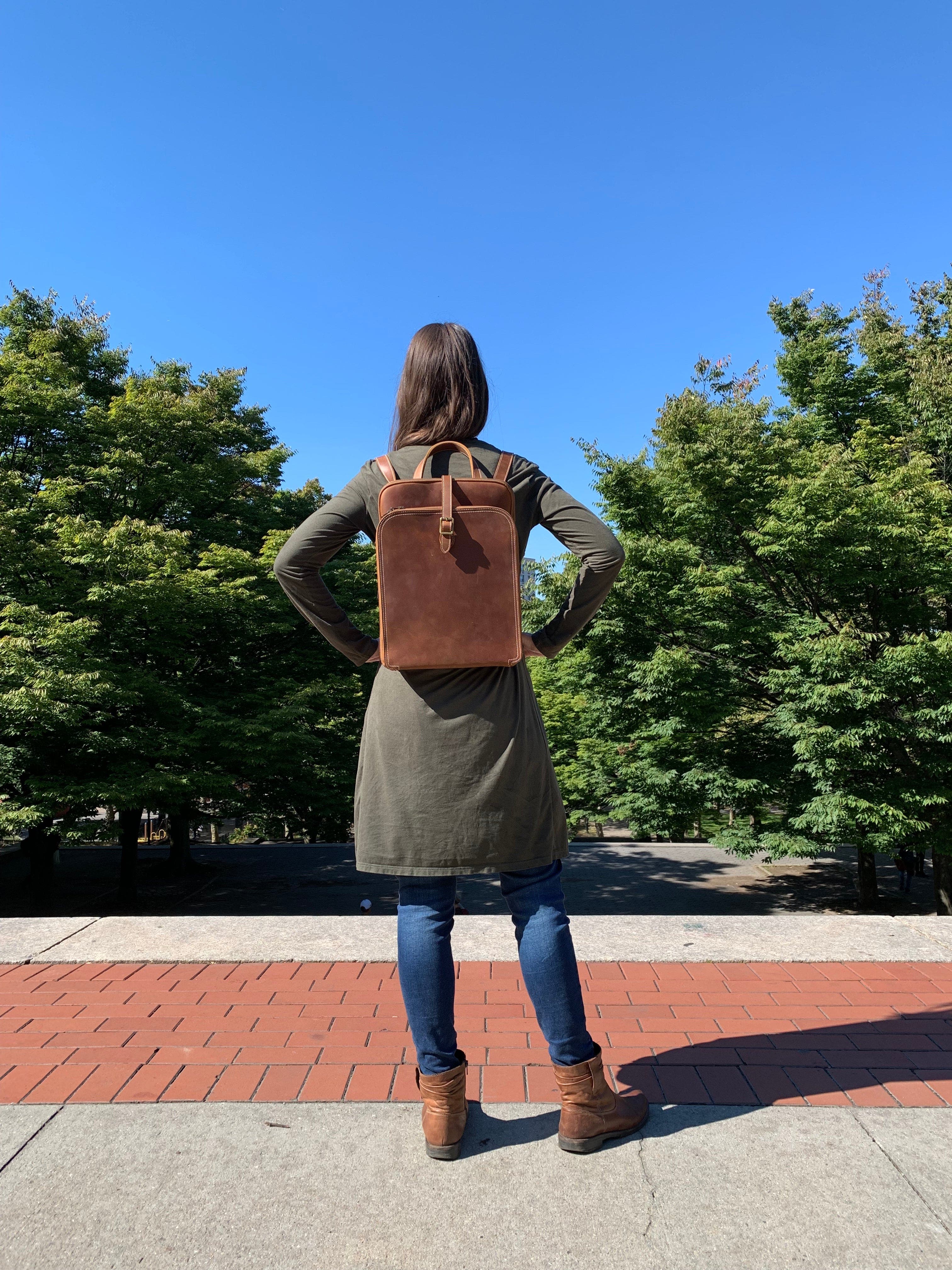 STEEL HORSE LEATHER Sachi Leather Backpack | Small Women's Leather Backpack, Alternate, color, Brown