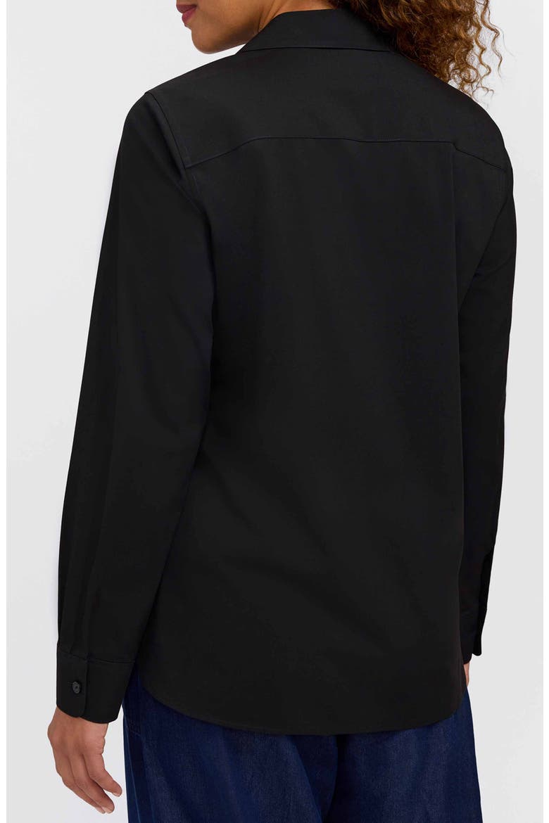 Kylie Non-Iron Cotton Button-Up Shirt, Alternate, color, BLACK