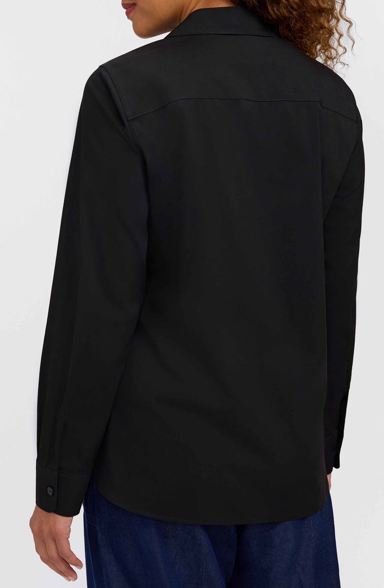 Foxcroft Kylie Non-Iron Cotton Button-Up Shirt, Alternate, color, Black