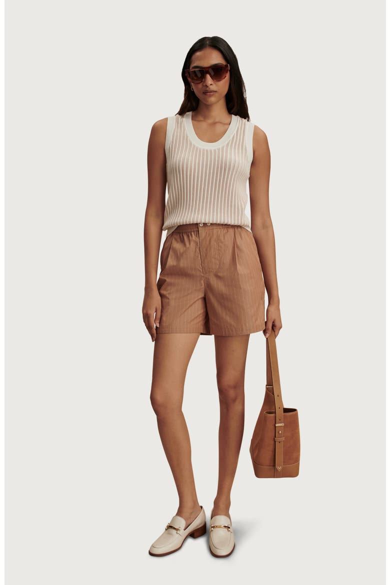 Marius Stripe Shorts, Alternate, color, CAMEL STRIPE