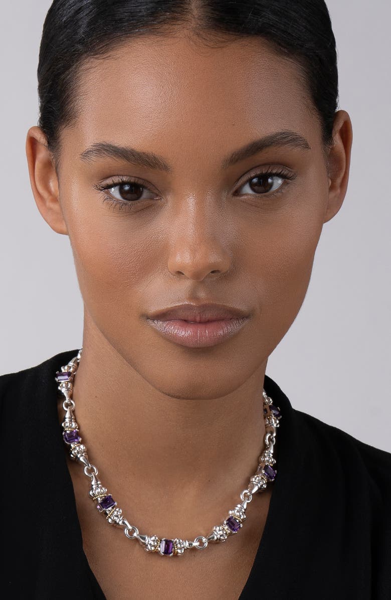 LAGOS Glacier Amethyst Link Necklace, Alternate, color, Amethyst