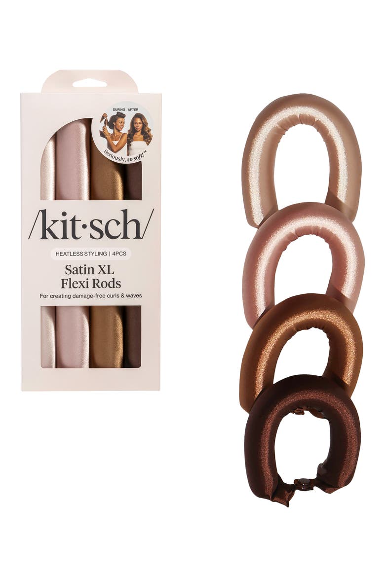4-Piece Satin-Wrapped Jumbo Flexi Rods, Main, color, ROSEWOOD