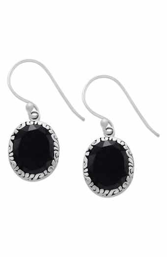 Oval Cut Stone Drop Earrings