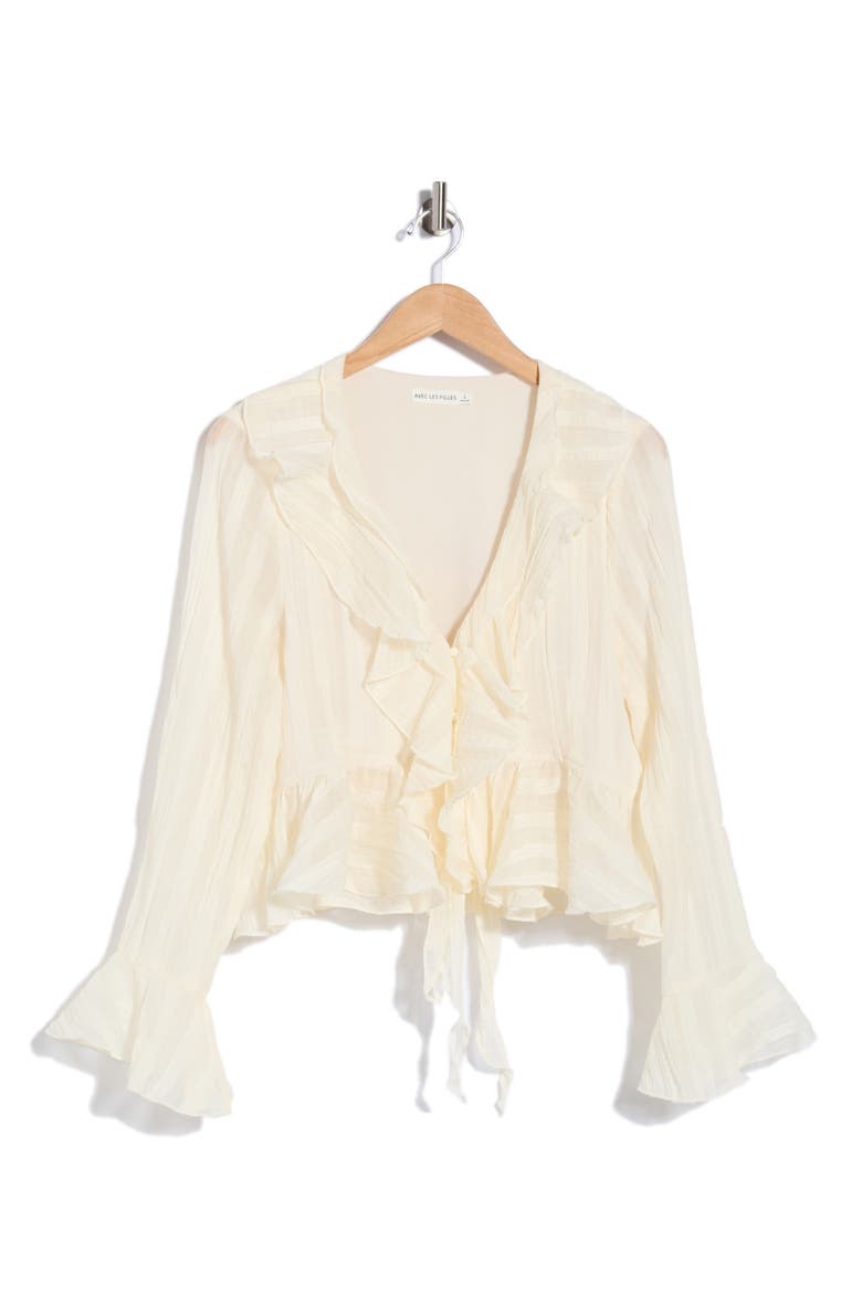Ruffle Top, Alternate, color, IVORY