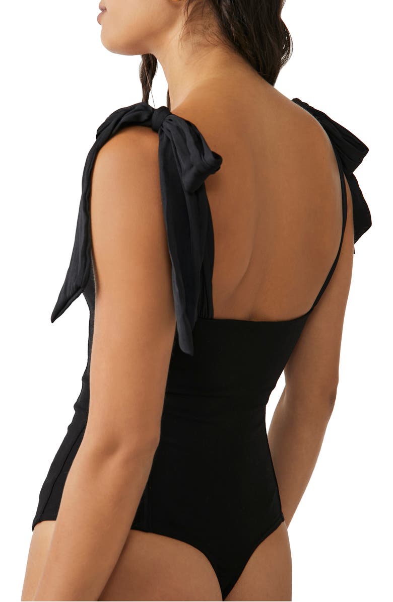 Free People Lola Shoulder Tie Seamed Bodysuit, Alternate, color,
