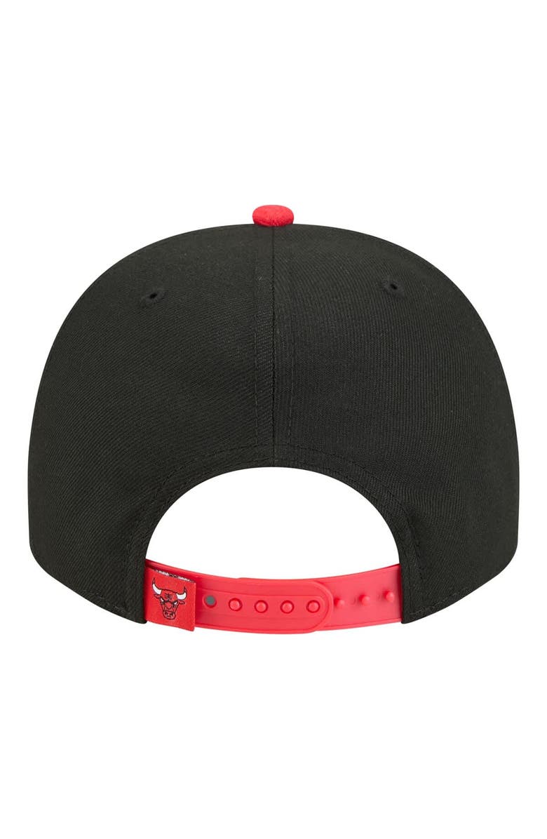 New Era Men's New Era  Black Chicago Bulls Injection Cartoon Logo A-Frame 9FIFTY Adjustable Hat, Alternate, color, Black