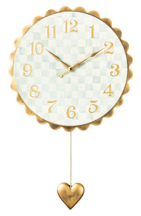 Sterling Check Heart Pendant Wall Clock