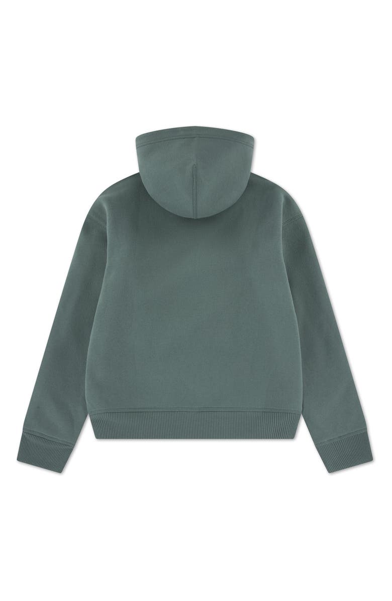 abercrombie kids Kids' Faux Fur Lined Full Zip Hoodie, Alternate, color, Dark Forest