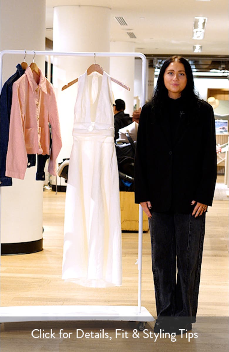 Bianca Halter Linen Midi Sundress, sales video thumbnail