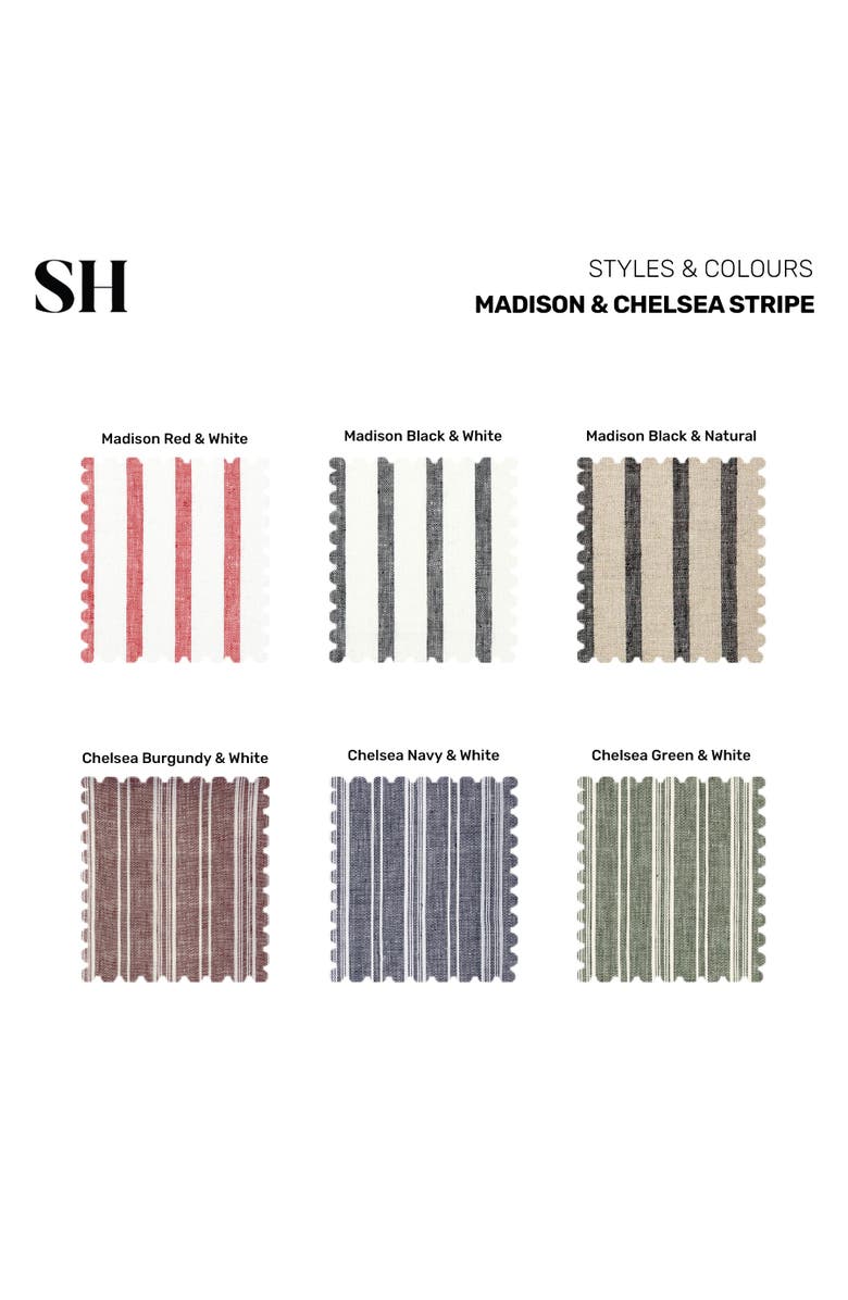 Solino Home Linen Dinner Napkins - Pinstripe, 20" x 20" Inch, Alternate, color, White And Natural