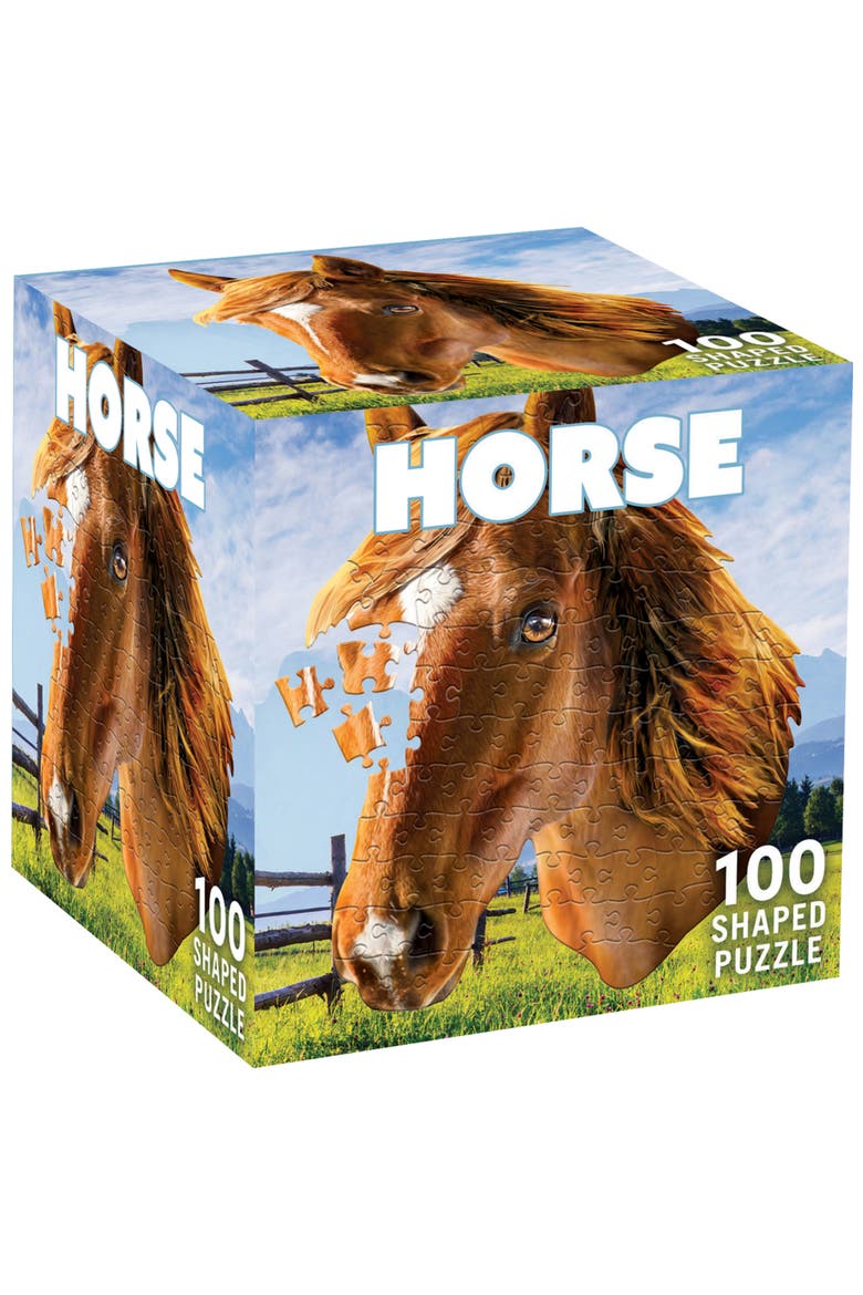 Horse 100 Piece Shaped Jigsaw Puzzle, Main, color, Multicolor