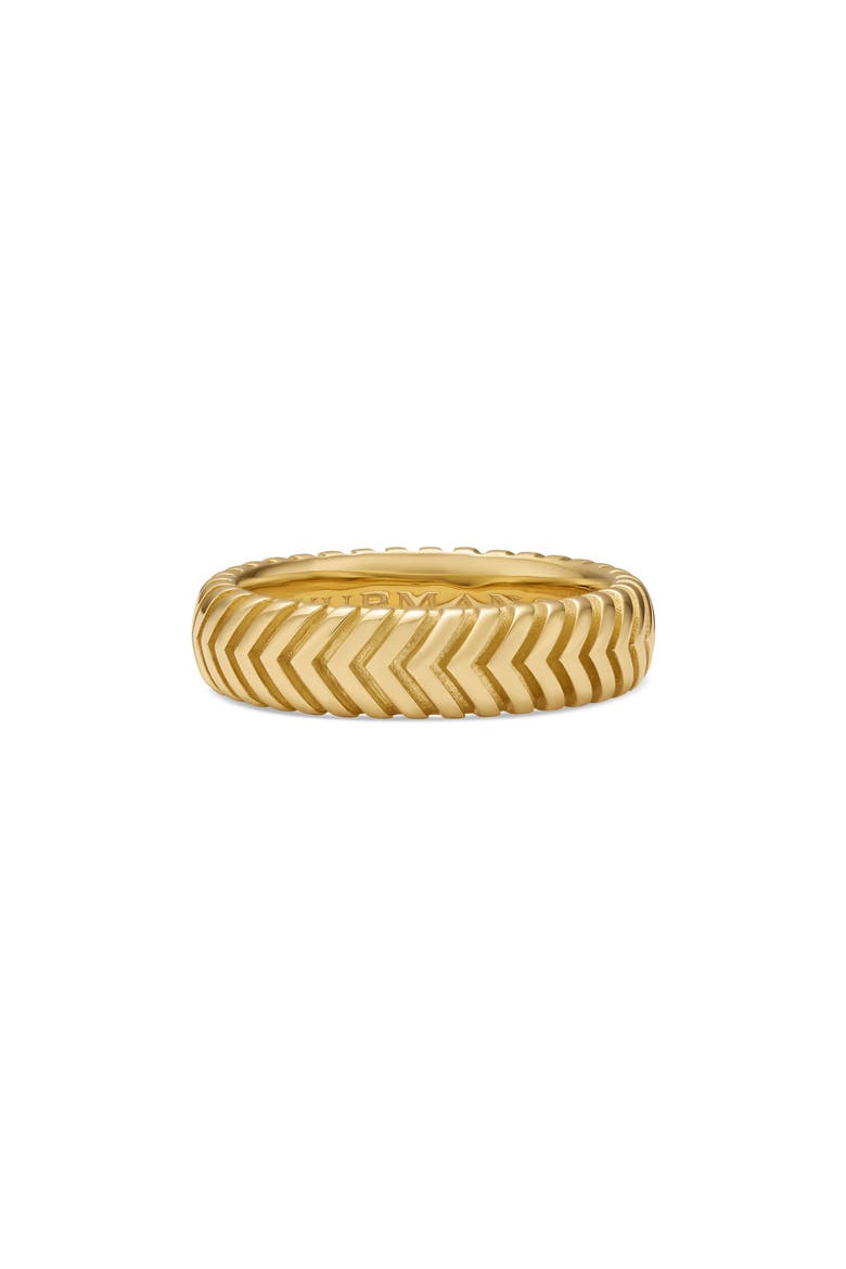 Men's Chevron Band Ring in 18K Yellow Gold, 6mm, Main, color, GOLD