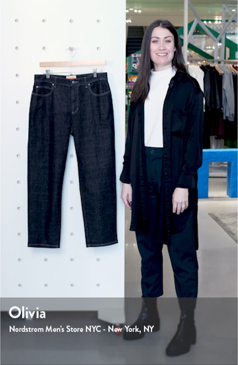 Organic Cotton Stretch Denim Ankle Straight Leg Jeans, sales video thumbnail