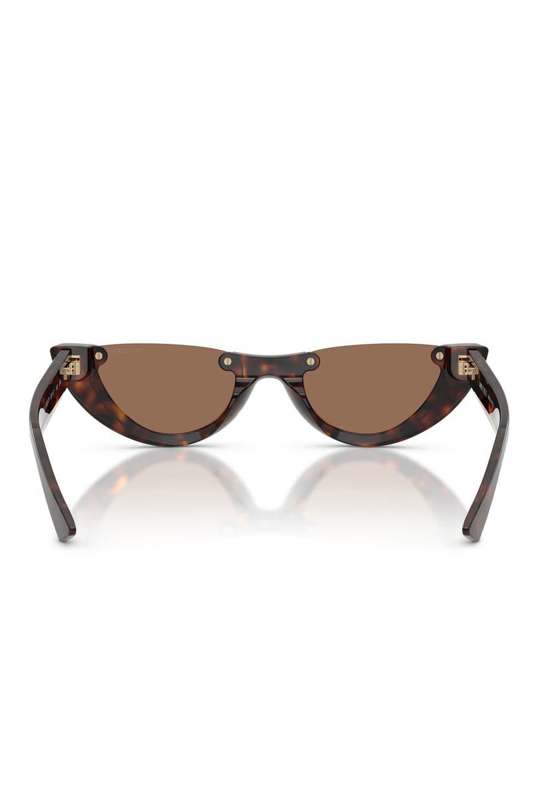 53mm Semi Rimless Oval Sunglasses, Alternate, color, HAVANA / DARK BROWN