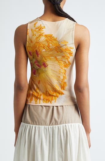 パロマウール　floral-print strapless tank top パロマウール floral-print strapless tank top