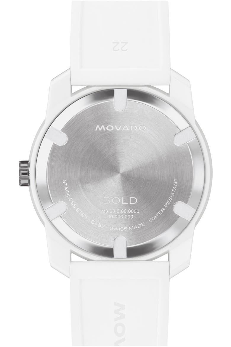 BOLD Chronograph Silicone Strap Watch, Alternate, color, WHITE