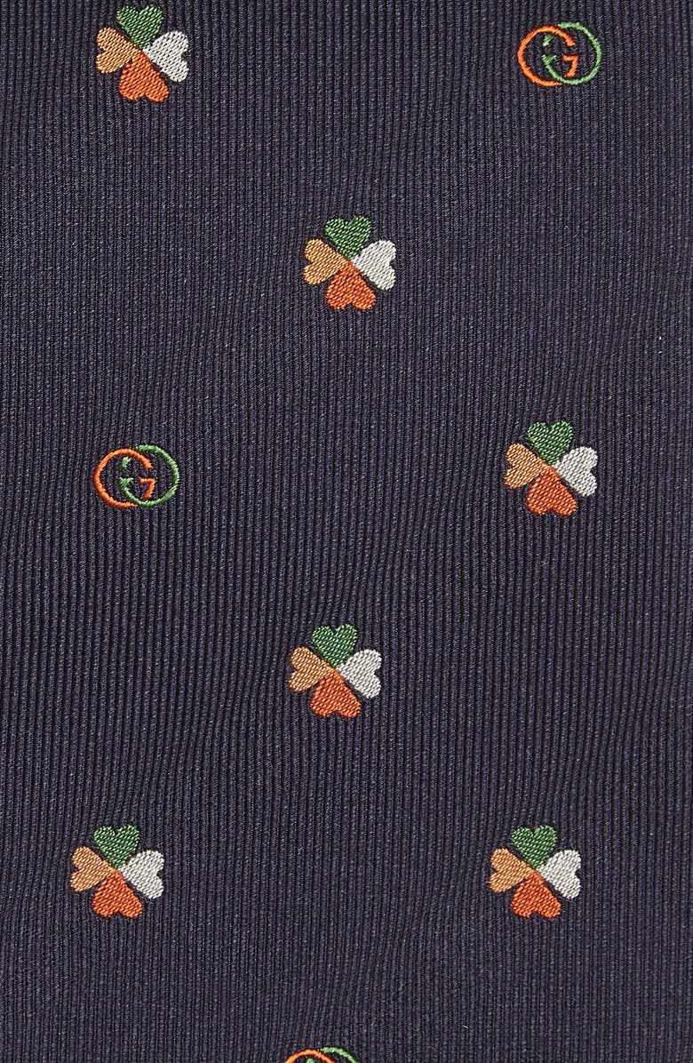 Gucci GG Shamrock Silk Tie, Alternate, color,