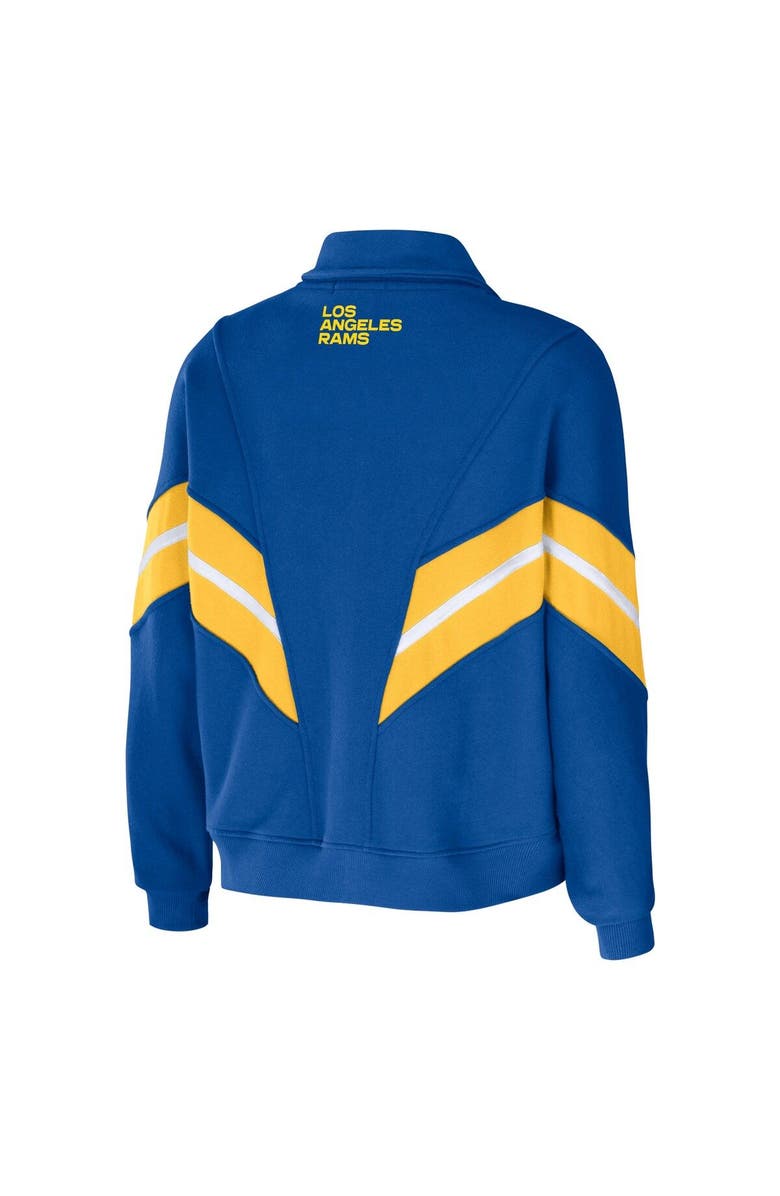 WEAR by Erin Andrews Women's WEAR by Erin Andrews Royal Los Angeles Rams Yarn Dye Stripe Full-Zip Jacket, Alternate, color, 