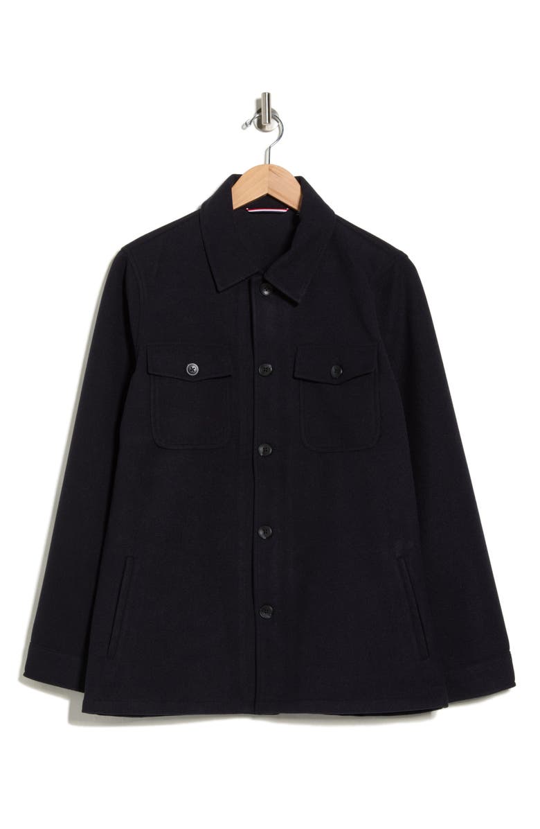 SOUL OF LONDON Melton Shirt Jacket, Alternate, color, Navy/ Marine